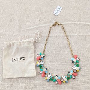 J.Crew Crystal & Flower Statement Necklace NWT